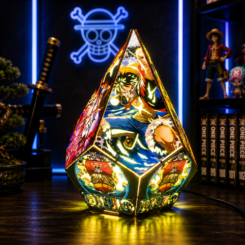5-Sided Wooden Anime Story Lamp | RGB Handmade Night Light